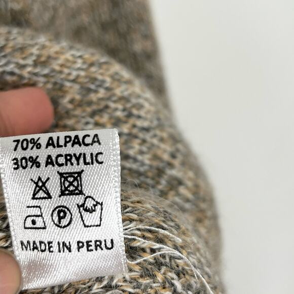 Simply Natural Womens Open Front Alpaca Cardigan Sweater Brown Pockets Neutral - Picture 11 of 11